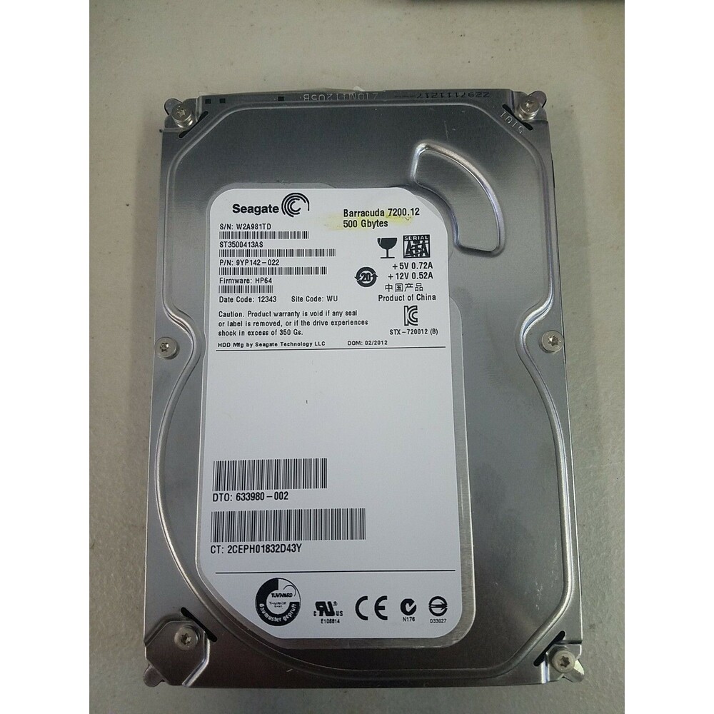 Seagate Barracuda 7200.12 ST3500413AS 500GB 3.5" SATA III Desktop Hard Drive